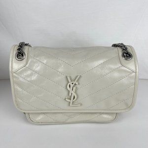 Saint Laurent Niki Shoulder Bag in White